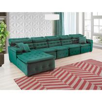 Sofá Orlando 4.20x1.50m com Chaise, Retrátil e Reclinável