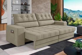 Sofá Oscar Plus 2,06m Retrátil/Reclinável Suede Areia - Xflex Sofá Oscar Plus 2,06m Retrátil/Reclinável Suede Areia - Xflex