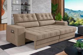 Sofá Oscar Plus 2,06m Retrátil/Reclinável Suede Capuccino - Xflex