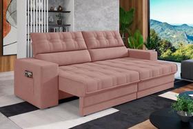 Sofá Oscar Plus 2,06m Retrátil/Reclinável Suede Nude - Xflex