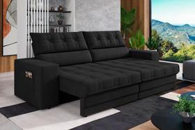 Sofá Oscar Plus 2,06m Retrátil/Reclinável Suede Preto - Xflex