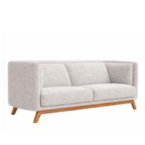 Sofá Oslo 2 Lugares 180cm Base Madeira Bouclé Cinza - Sallar Home
