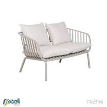 Sofá Outdoor Noronha Seiva 123cm PP Cinza e Nude - 02 Lugares - Fratini