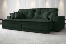 Sofá Palermo 2,00m Retrátil e Reclinável Velosuede Verde - NETSOFAS