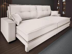 Sofá Palermo 2,20m Retrátil e Reclinável Velosuede Areia - NETSOFAS