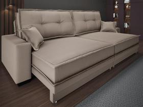Sofá Palermo 2,20m Retrátil e Reclinável Velosuede Capuccino - NETSOFAS