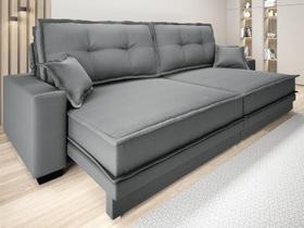 Sofá Palermo 2,20m Retrátil e Reclinável Velosuede Grafite - NETSOFAS