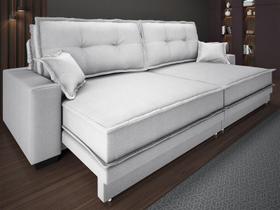 Sofá Palermo 2,40m Retrátil e Reclinável Linho Soft Prata - NETSOFAS