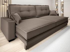 Sofá Palermo 2,40m Retrátil e Reclinável Velosuede Marrom - NETSOFAS