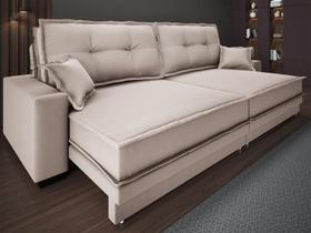 Sofá Palermo 2,80m Retrátil e Reclinável Velosuede Bege - NETSOFAS
