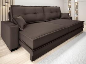 Sofá Palermo 2,80m Retrátil e Reclinável Velosuede Chocolate - NETSOFAS
