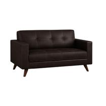 Sofá para Escritório 02 Lugares Slim Roma Design Retrô com Pés Palito - material sintético Café - 62401 Sofá para Escritório 02 Lugares Slim Roma Design Retrô com Pés Palito - material sintético Café - 62401