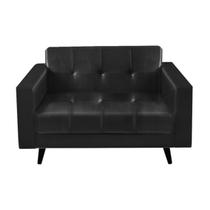 Sofá para Escritório Roma 02 Lugares - material sintético - Cor Preto - 60041