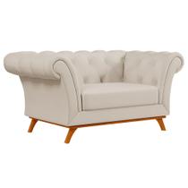 Sofá para Sala de Estar 150cm 1 Lugar Base Madeira Império C-26 Corano Bege - Domi Sofá para Sala de Estar 150cm 1 Lugar Base Madeira Império C-26 Corano Bege - Domi