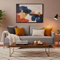 Sofá para Sala de Estar 2 Lugares Pés de Madeira Eudora