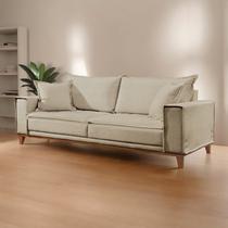 Sofá para Sala de Estar Fixo 4 Lugares Aquiles Luxo Bege Sofá para Sala de Estar Fixo 4 Lugares Aquiles Luxo Bege