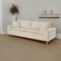 Sofá para Sala de Estar Fixo 4 Lugares Orfeu Luxo Bege Claro Sofá para Sala de Estar Fixo 4 Lugares Orfeu Luxo Bege Claro