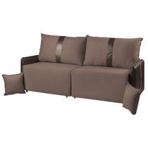 Sofá Para Sala Reclinavel Estofado Doux 200cm Veludo Castor Sofá Para Sala Reclinavel Estofado Doux 200cm Veludo Castor
