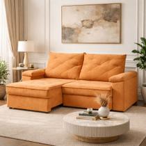 Sofá Para Sala Reclinável Estofado Miami 210cm Boucle Sofá Para Sala Reclinável Estofado Miami 210cm Boucle