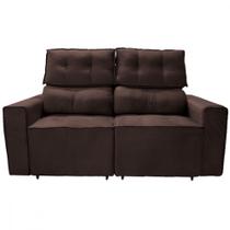 Sofá Para Sala Reclinavel Estofado Price 180cm Suede Café