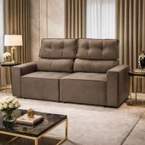 Sofá Para Sala Reclinavel Estofado Price 180cm Suede Rato