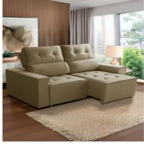 Sofá Para Sala Reclinavel Estofado Price 180cm Veludo Castor