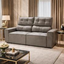 Sofá Para Sala Reclinavel Estofado Price 180cm Veludo Castor