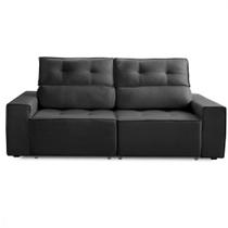 Sofá Para Sala Reclinavel Estofado Price 180cm Veludo Preto Sofá Para Sala Reclinavel Estofado Price 180cm Veludo Preto
