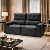 Sofá Para Sala Reclinavel Estofado Price 180cm Veludo