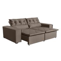 Sofá Paraná 2,50 metros Retrátil e Reclinável Veludo Castor Sofá na Web