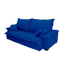 Sofá Paris 2.60m Retrátil e Reclinável Super Pillow -azul