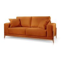 Sofá Paris 2 Lugares Suede Terracota 2,50m Confortável Sala