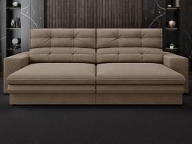 Sofá Pegasus 2,00m Assento Retrátil e Reclinável Velosuede Capuccino - NETSOFAS