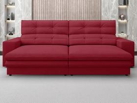 Sofá Pegasus 2,00m Assento Retrátil e Reclinável Velosuede Vermelho - NETSOFAS