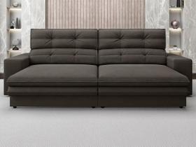 Sofá Pegasus 2,50m Assento Retrátil e Reclinável Velosuede Chocolate - NETSOFAS