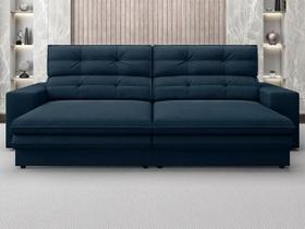 Sofá Pegasus 2,50m Assento Retrátil e Reclinável Velosuede Petróleo - NETSOFAS