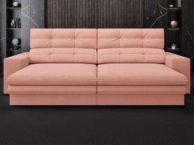 Sofá Pegasus 2,50m Assento Retrátil e Reclinável Velosuede Rose - NETSOFAS