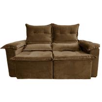 Sofá Pequim 2 Lugares Retrátil e Reclinável 180cm Tecido Suede União Cor Marrom Sofá Pequim 2 Lugares Retrátil e Reclinável 180cm Tecido Suede União Cor Marrom