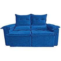 Sofá Pequim em Veludo 2 Lugares Retrátil e Reclinável 180cm União Cor Azul