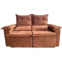 Sofá Pequim em Veludo 2 Lugares Retrátil e Reclinável 180cm União Cor Cobre