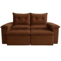 Sofá Pequim em Veludo 2 Lugares Retrátil e Reclinável 180cm União Cor Marrom