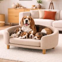 Sofá Pet Estofado Luxo para Gatos e Cães Pequenos com Almofada Removivel Confortável Várias Cores