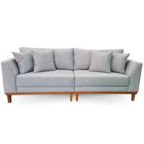 Sofá Pierri Base de Madeira Tecido Linho Bipartido 230cm