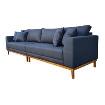 Sofá Pierri Bipartido Tecido Acquablock Pé Base Madeira 300cm