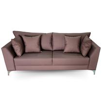 Sofá Pierri Tecido Acquablock Pé Aço Cromado 220cm