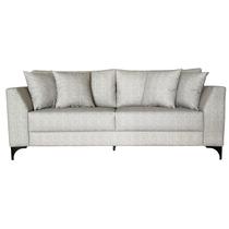 Sofá Pierri Tecido Acquablock Pé Aço Preto Medida 190cm