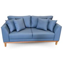 Sofá Pierri Tecido Acquablock Pé Base Madeira 140cm