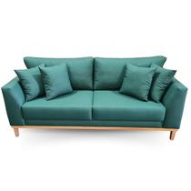 Sofá Pierri Tecido Acquablock Pé Base Madeira 220cm