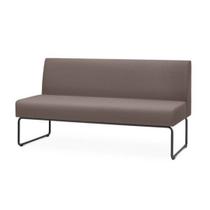 Sofa Pix Assento Crepe Cinza Escuro Base Aco Preto - 55112