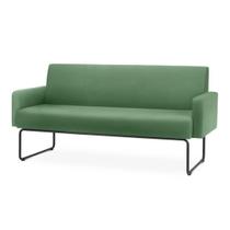 Sofa Pix com Bracos Assento Crepe Verde Escuro Base Aco Preto - 55100